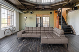KAWOLA Sofa NELSON Ecksofa Leder dunkelbraun