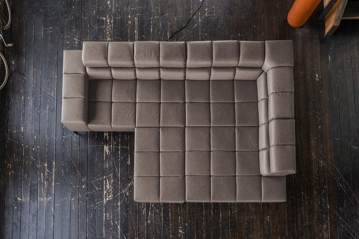 KAWOLA Sofa NELSON Ecksofa Leder dunkelbraun