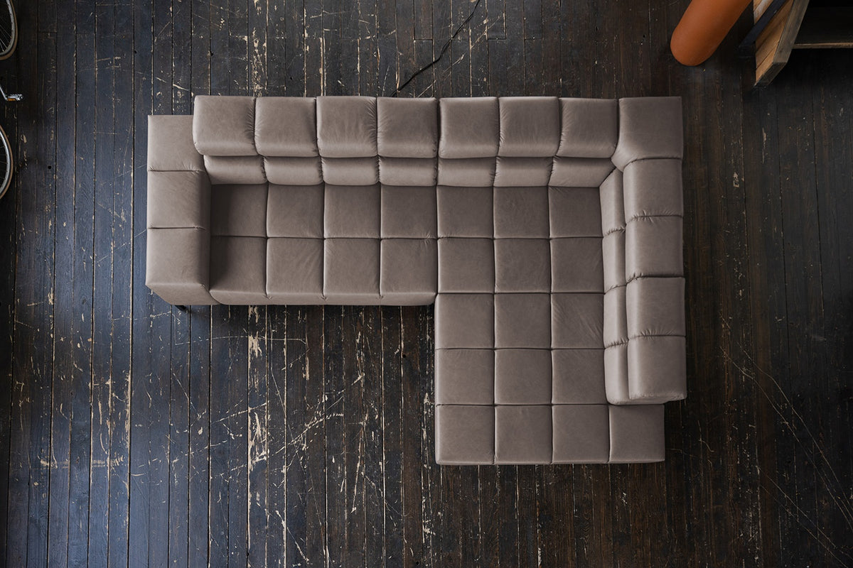 KAWOLA Sofa NELSON Ecksofa Leder dunkelbraun