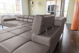 KAWOLA Sofa NELSON Ecksofa Leder dunkelbraun