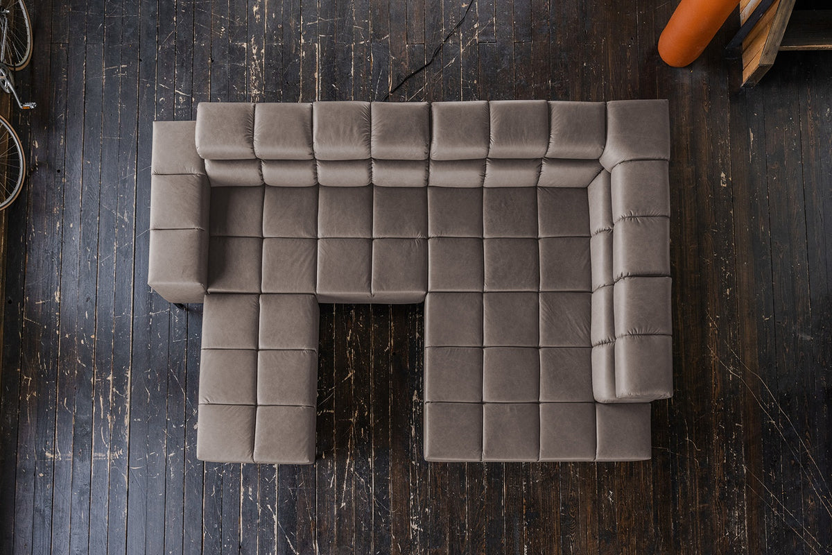KAWOLA Sofa NELSON Ecksofa Leder dunkelbraun