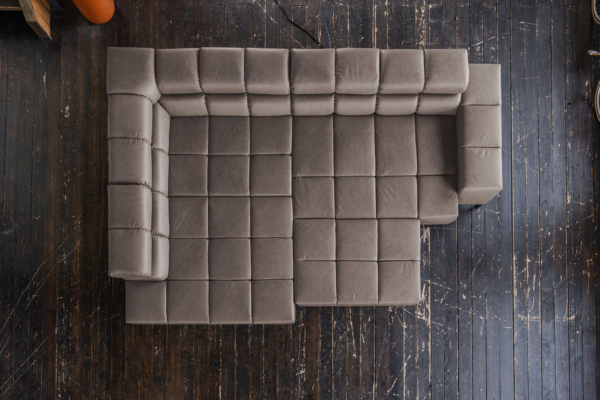 KAWOLA Sofa NELSON Ecksofa Leder dunkelbraun