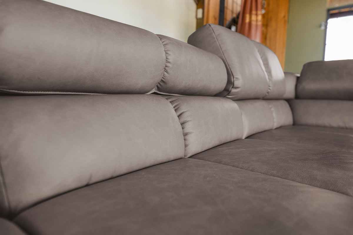 KAWOLA Sofa NELSON Ecksofa Leder dunkelbraun