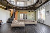 KAWOLA Sofa NELSON Ecksofa Leder grau