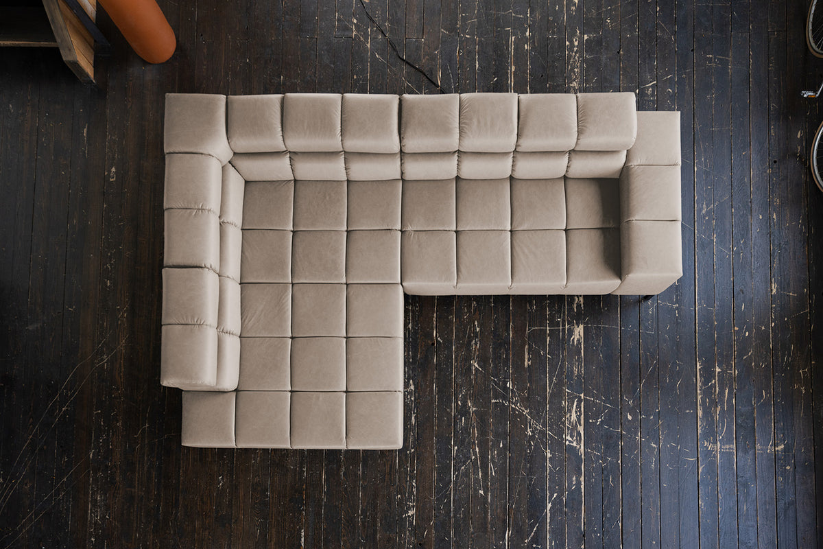 KAWOLA Sofa NELSON Ecksofa Leder grau