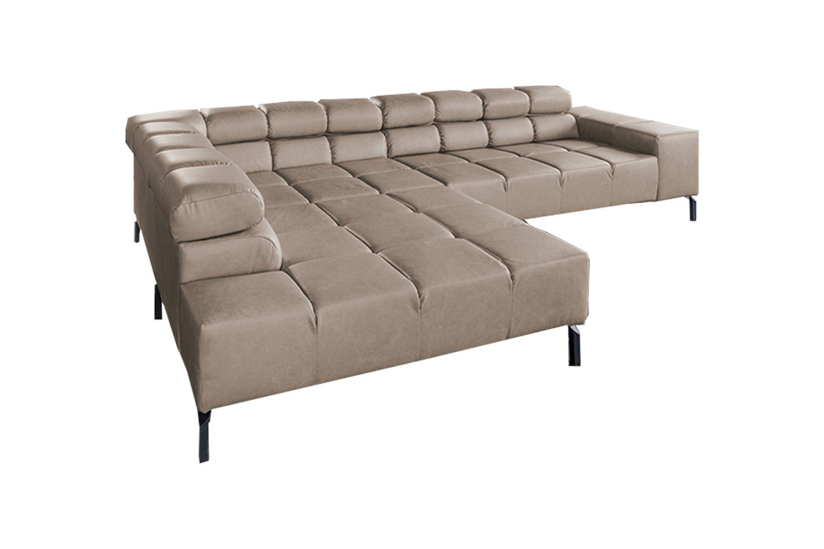 KAWOLA Sofa NELSON Ecksofa Leder grau
