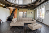 KAWOLA Sofa NELSON Ecksofa Leder grau