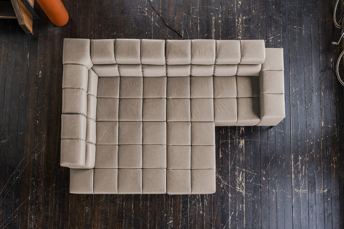 KAWOLA Sofa NELSON Ecksofa Leder grau