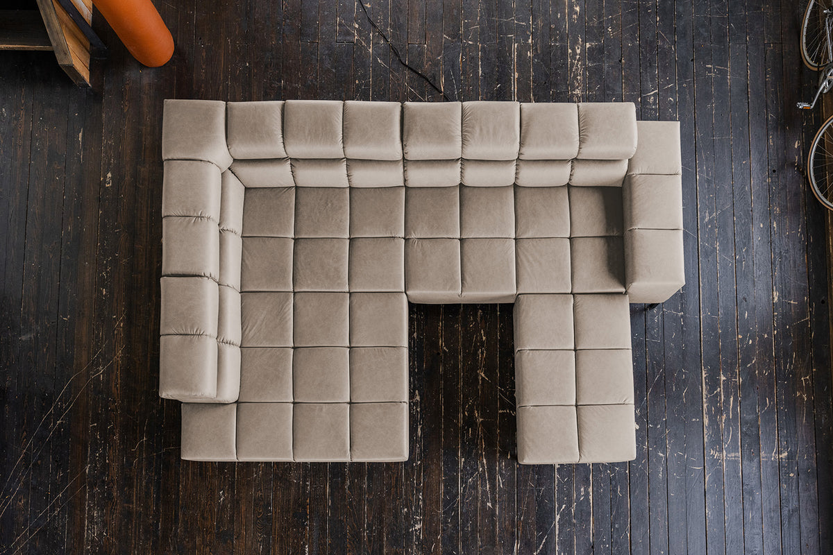 KAWOLA Sofa NELSON Ecksofa Leder grau