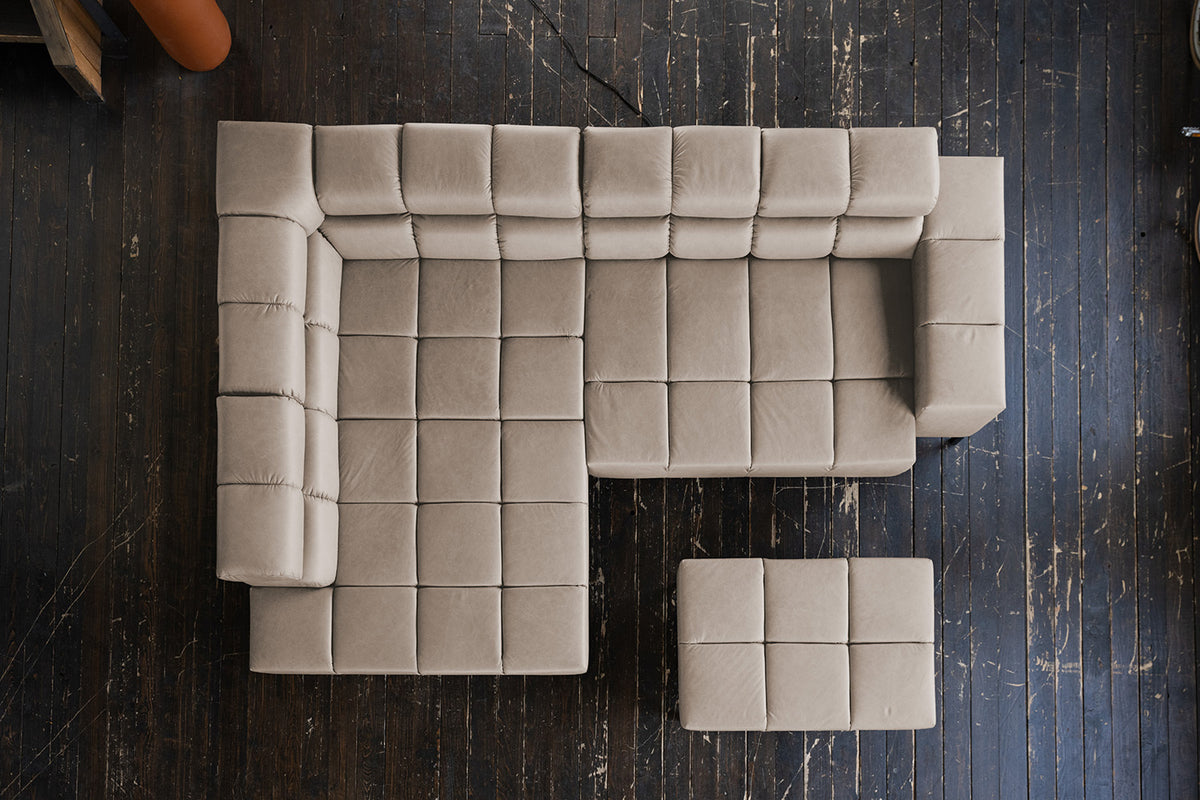 KAWOLA Sofa NELSON Ecksofa Leder grau