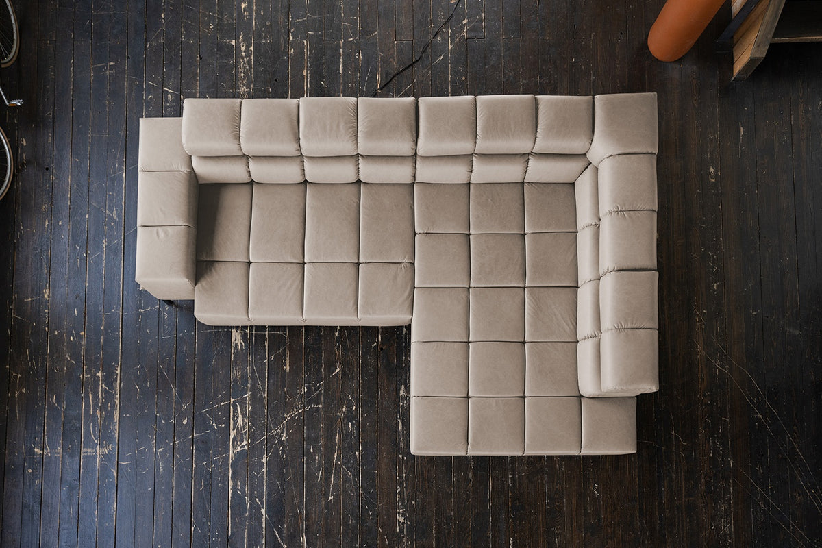 KAWOLA Sofa NELSON Ecksofa Leder grau
