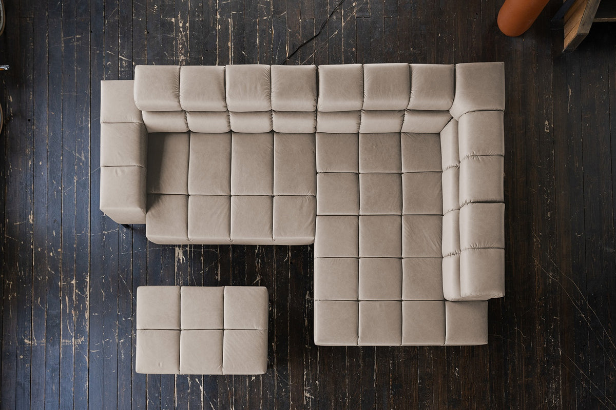 KAWOLA Sofa NELSON Ecksofa Leder grau