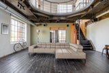 KAWOLA Sofa NELSON Ecksofa Leder grau