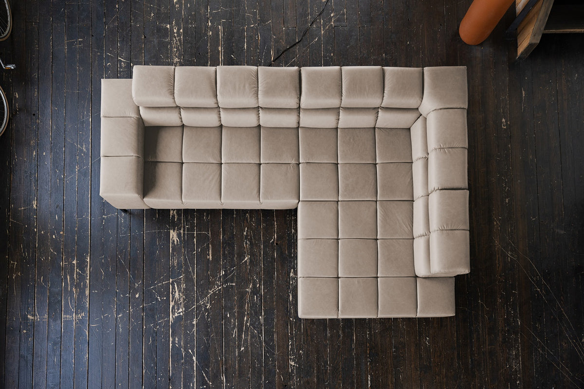 KAWOLA Sofa NELSON Ecksofa Leder grau