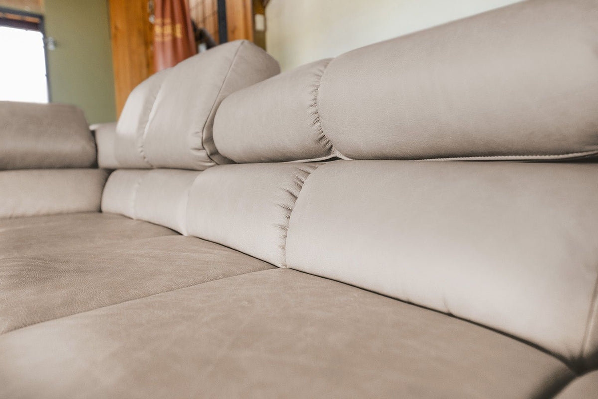 KAWOLA Sofa NELSON Ecksofa Leder grau