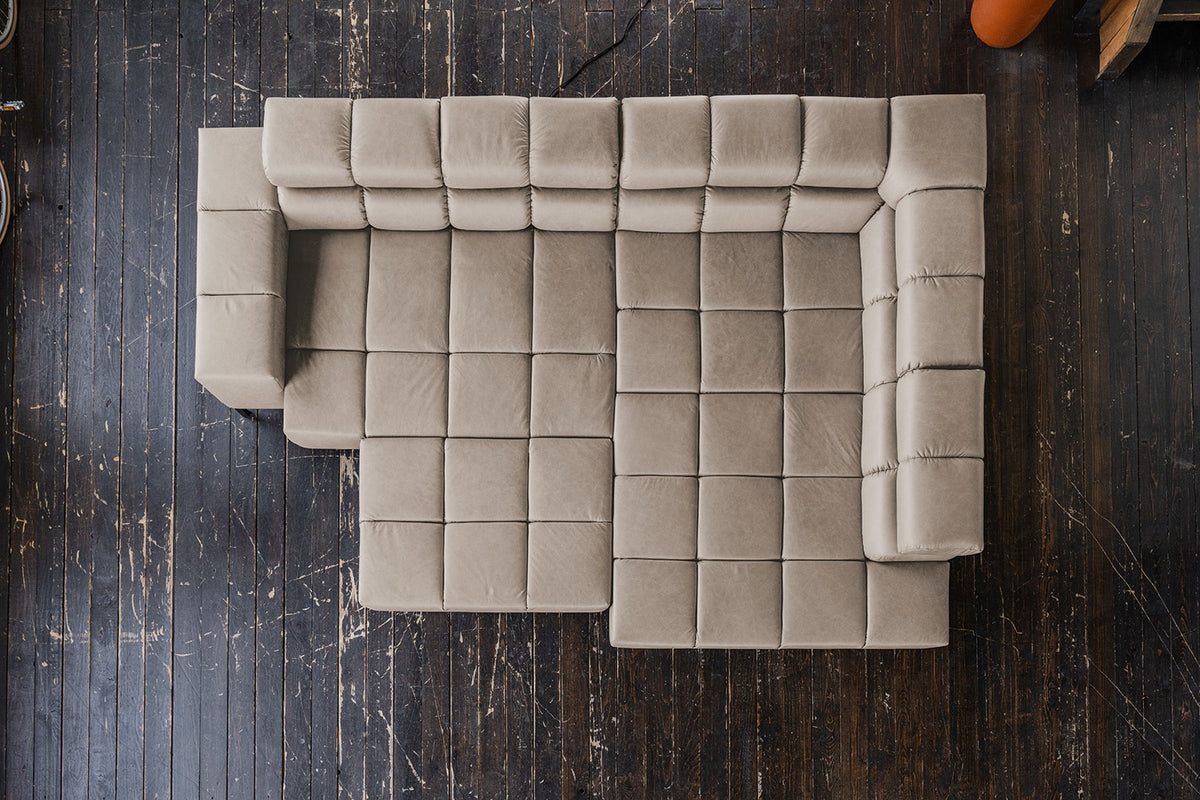 KAWOLA Sofa NELSON Ecksofa Leder grau