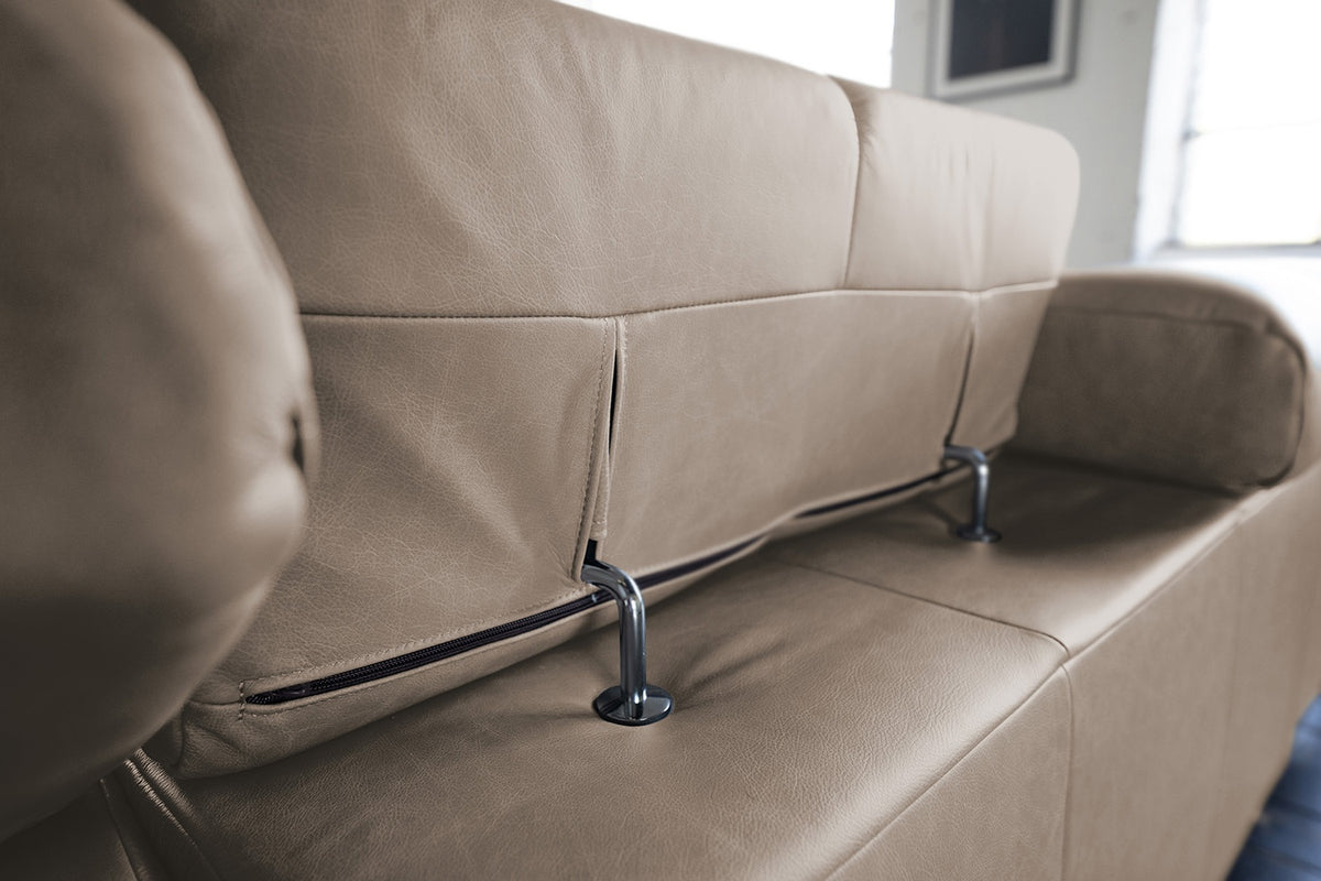 KAWOLA Sofa NELSON Ecksofa Leder grau
