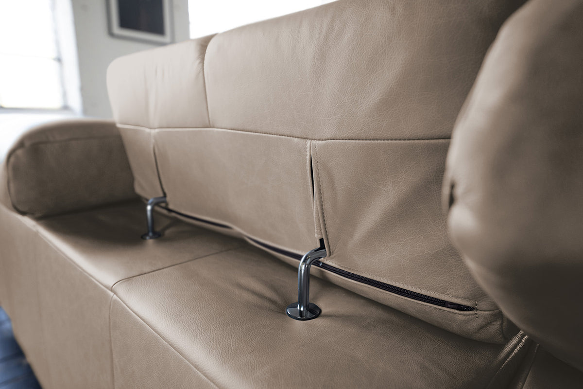 KAWOLA Sofa NELSON Ecksofa Leder grau