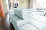 KAWOLA Sofa NELSON Ecksofa Leder hellblau