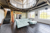 KAWOLA Sofa NELSON Ecksofa Leder hellblau