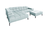 KAWOLA Sofa NELSON Ecksofa Leder hellblau