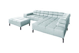 KAWOLA Sofa NELSON Ecksofa Leder hellblau