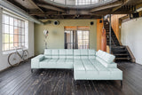 KAWOLA Sofa NELSON Ecksofa Leder hellblau