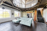 KAWOLA Sofa NELSON Ecksofa Leder hellblau