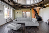 KAWOLA Sofa NELSON Ecksofa Leder hellgrau
