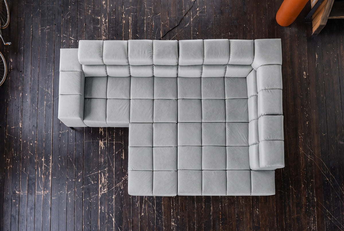 KAWOLA Sofa NELSON Ecksofa Leder hellgrau