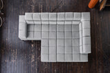 KAWOLA Sofa NELSON Ecksofa Leder hellgrau