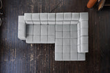 KAWOLA Sofa NELSON Ecksofa Leder hellgrau