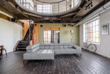 KAWOLA Sofa NELSON Ecksofa Leder hellgrau
