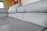 KAWOLA Sofa NELSON Ecksofa Leder hellgrau