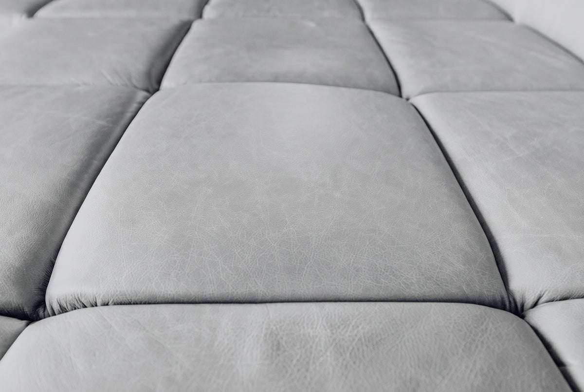 KAWOLA Sofa NELSON Ecksofa Leder hellgrau