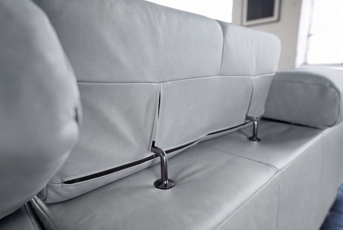 KAWOLA Sofa NELSON Ecksofa Leder hellgrau