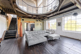 KAWOLA Sofa NELSON Ecksofa Leder hellgrau