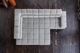 KAWOLA Sofa NELSON Ecksofa Leder hellgrau