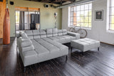 KAWOLA Sofa NELSON Ecksofa Leder hellgrau