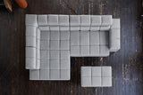 KAWOLA Sofa NELSON Ecksofa Leder hellgrau