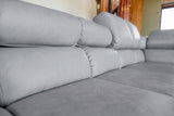 KAWOLA Sofa NELSON Ecksofa Leder hellgrau