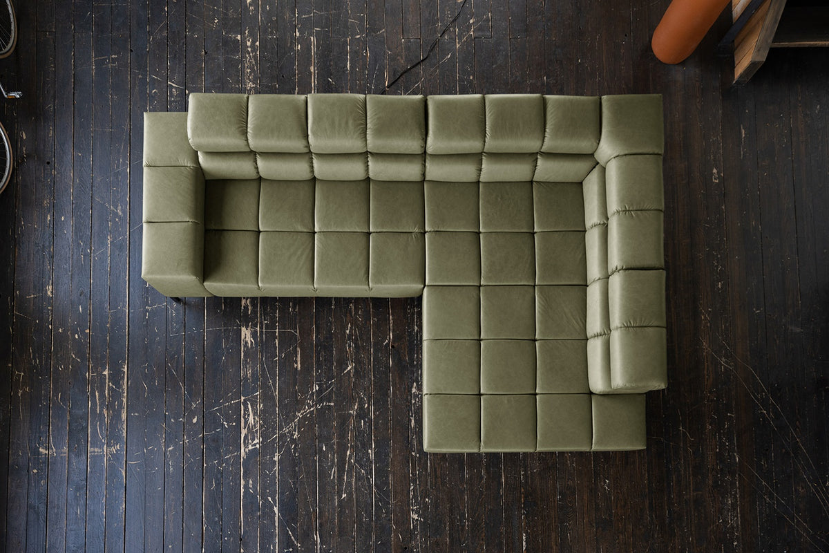 KAWOLA Sofa NELSON Ecksofa Leder olivgrün