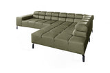 KAWOLA Sofa NELSON Ecksofa Leder olivgrün