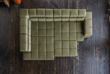 KAWOLA Sofa NELSON Ecksofa Leder olivgrün
