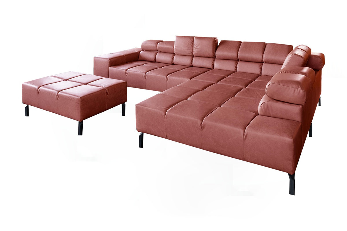 KAWOLA Sofa NELSON Ecksofa Leder rot