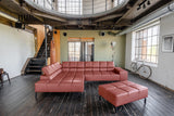 KAWOLA Sofa NELSON Ecksofa Leder rot