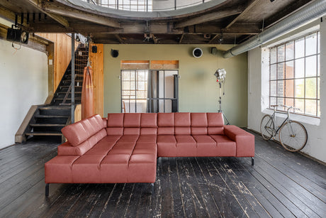 KAWOLA Sofa NELSON Ecksofa Leder rot