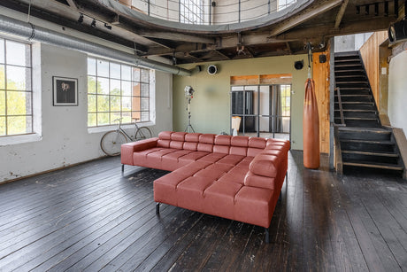 KAWOLA Sofa NELSON Ecksofa Leder rot, Rechts, Ohne Zusatzausstattung, Ohne Komfortfunktion