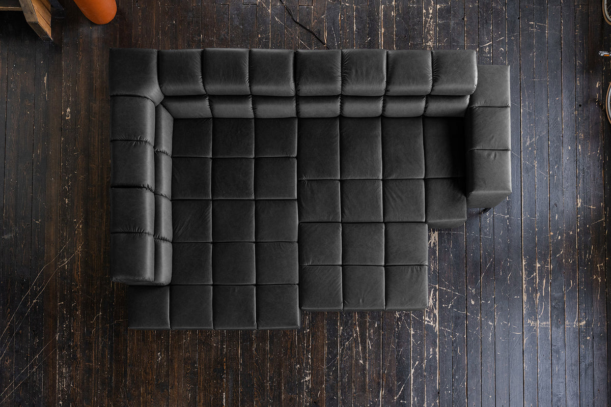 KAWOLA Sofa NELSON Ecksofa Leder schwarz