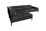 KAWOLA Sofa NELSON Ecksofa Leder schwarz